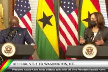 President Akufo-Addo and Vice President Kamala Harris address the press at the White House